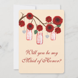 Vasos de Pedra com Flores Vermelhas Cartão de Dama