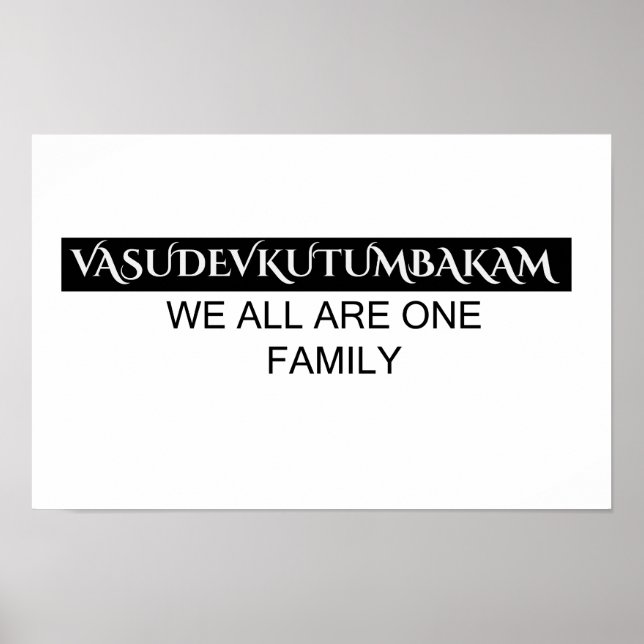 Vasudevkutumbakam wall art- Sanskrit Quote Poster  (Frente)