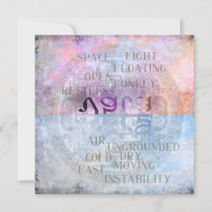 VATA DOSHA - Cartão de Saudação