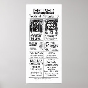 Vaudeville, 1913, vintage lineup jornal ad poster