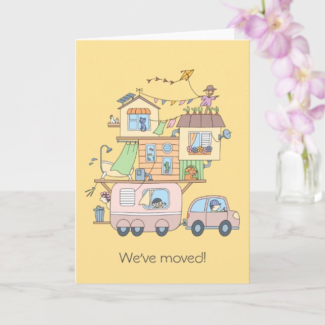 Vazio Amarelo de Anúncio de Novo Endereço do Reboq (Orquídea)