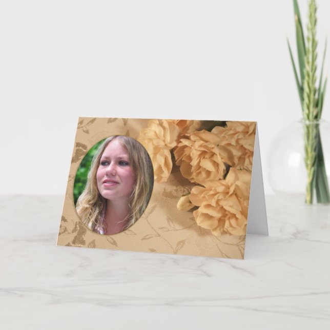 Vazio cartão com fotos com cravos (Frente)