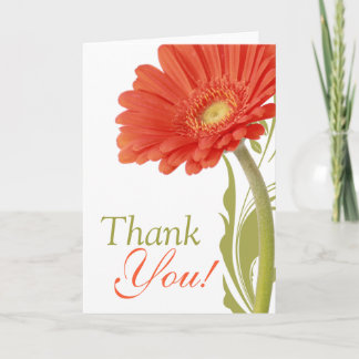Vazio de Cartões de agradecimentos Orange Gerbera