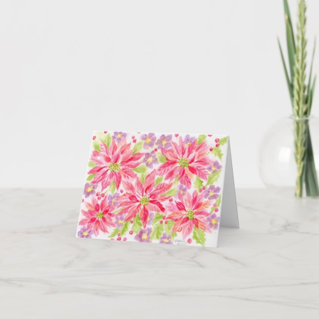 Vazio de Poinsettia de Natal Qualquer Cartão de No (Frente)