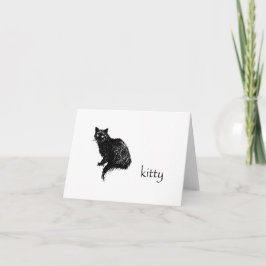 Vazio do cartão de nota do gatinho para dentro com