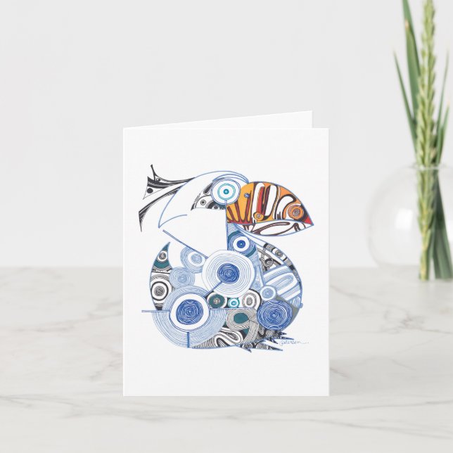 Vazio do cartão de nota do pelicano (Frente)