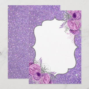 Vazio Glitter Roxo Convite Floral
