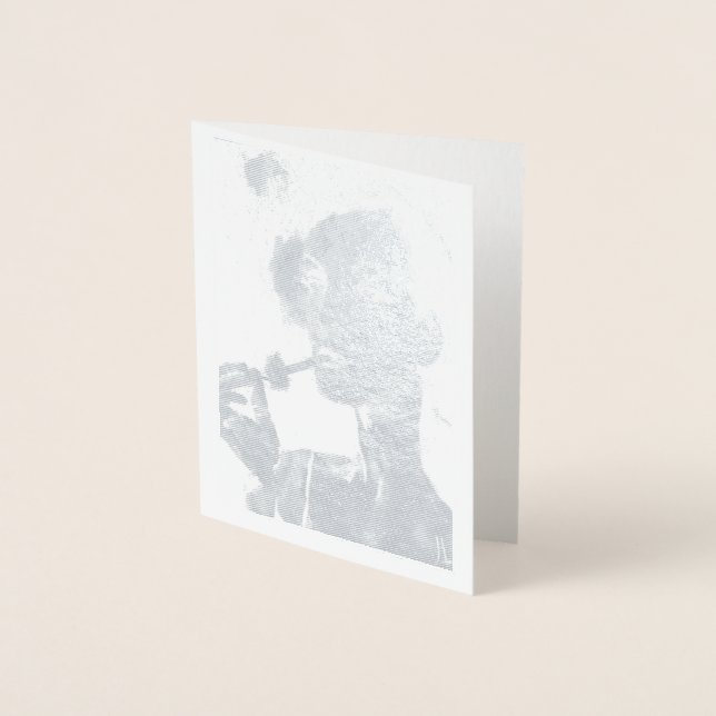 Vazio - Mulher fumante no Cartão de Folha de Prata (Frente)