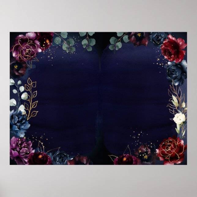 Vazio Poster de Casamento Burgundy 40 x 30" (Frente)