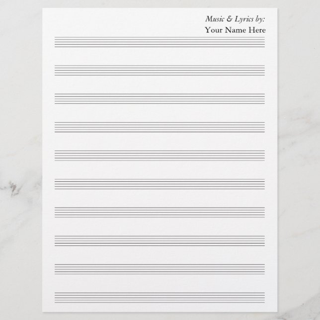Vazio Sheet Music 10 Stave (Frente)