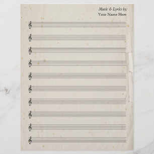 Vazio Sheet Music 10 Stave Antique Torn Paper