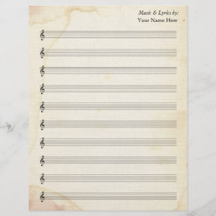 Vazio Sheet Music 10 Stave Old Stainer Paper