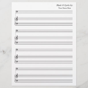 Vazio Sheet Music 4 Stave Bass e Piano