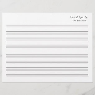 Vazio Sheet Music 4 Stave Solteiro