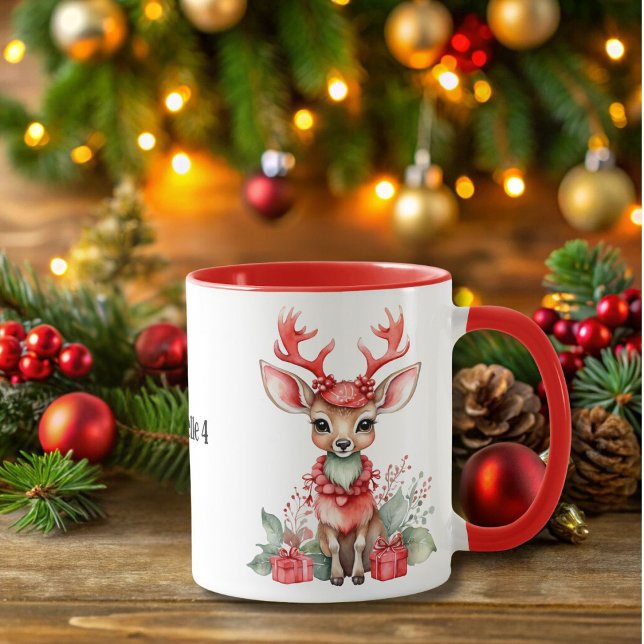 Veado de Natal com caneca vermelha (Criador carregado)