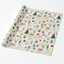 Veado de Natal | Nome | Papel de embrulho brilhant