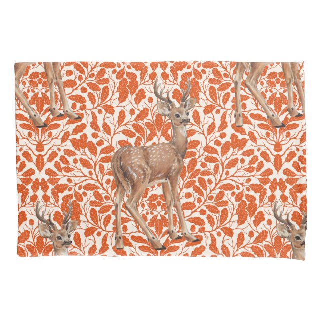 Veado em cor damasco de carvalho decorativo em lar (Frente-Esquerda)