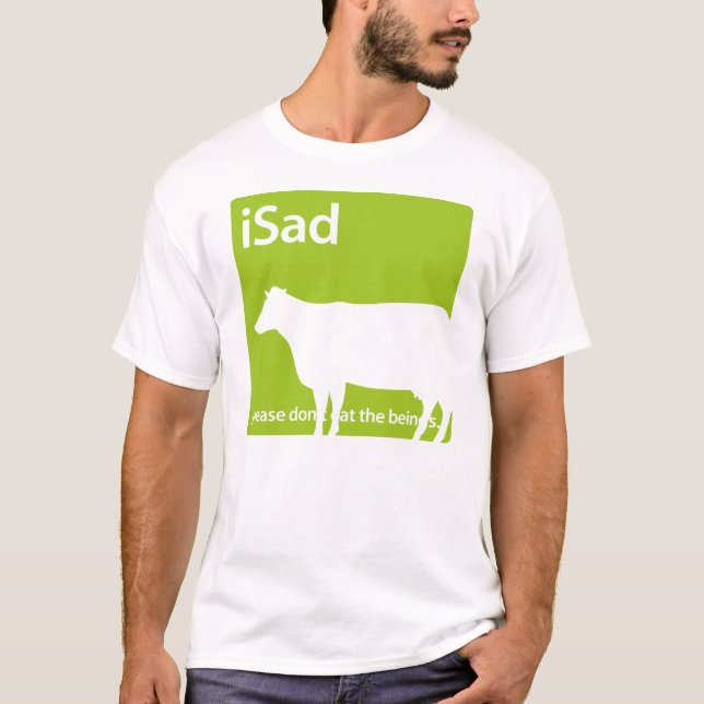 Vegan da vaca do iSad ou t-shirt do vegetariano (Frente)