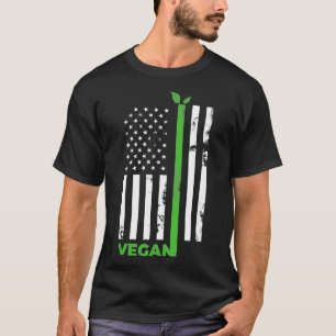 Vegan Estados Unidos Bandeira Americana Camisa de