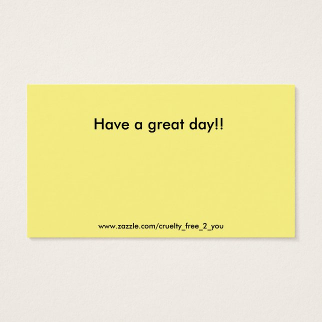 Vegan Outreach Obrigado Cartões (Verso)