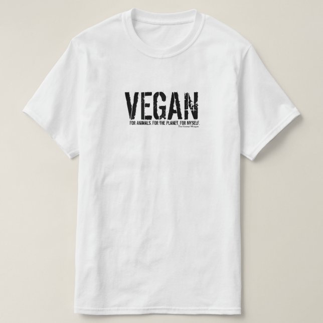 Vegan para a camisa simples (branca) (Frente do Design)