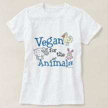 Vegan para a camiseta dos animais