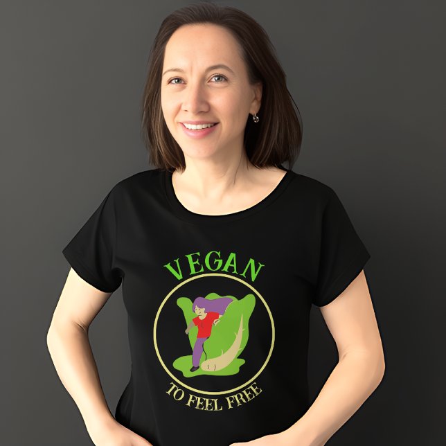 Vegan sente-se livre da camiseta feminina (Criador carregado)
