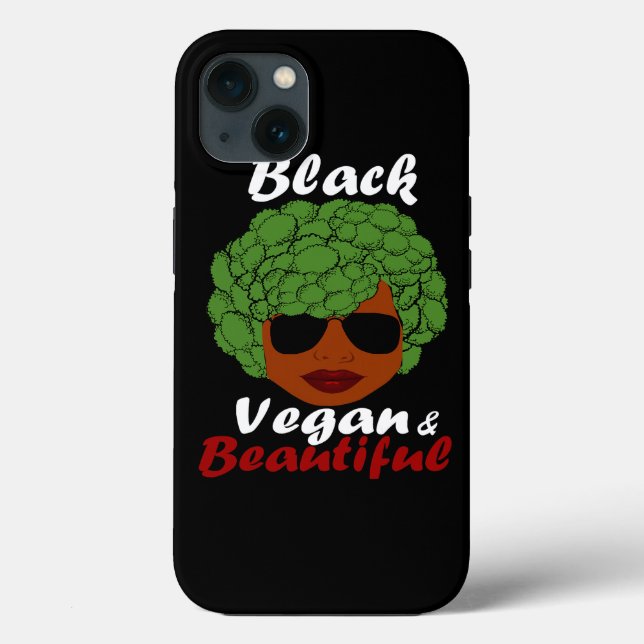 Vegan Vegetarian Black Afro Woman Broccoli Hair (Verso)
