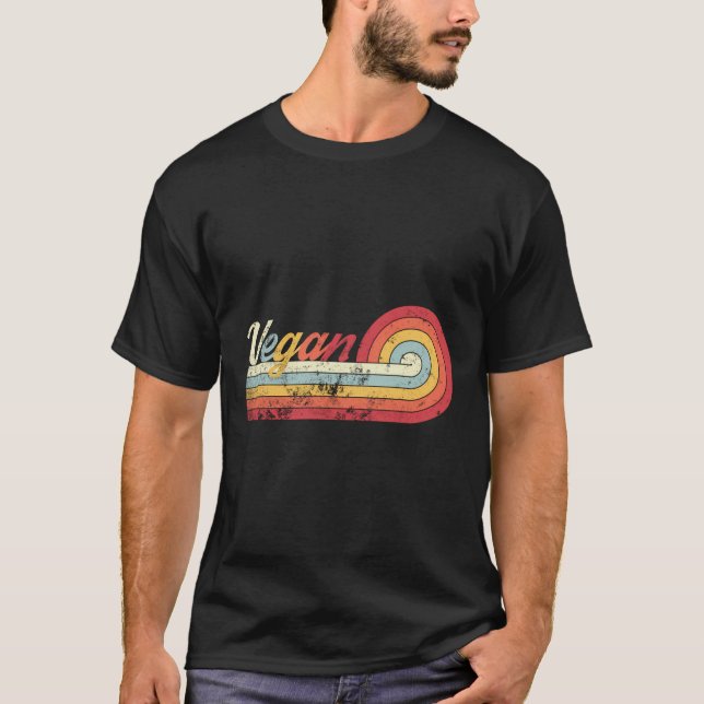Vegan Vintage Estilo Retro T-Shirt (Frente)