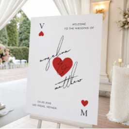 Vegas Casino Playing Card Wedding Welcome Sign