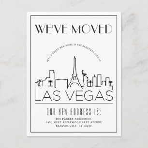 Vegas Modern Deco Anúncio de Mudança de Endereço