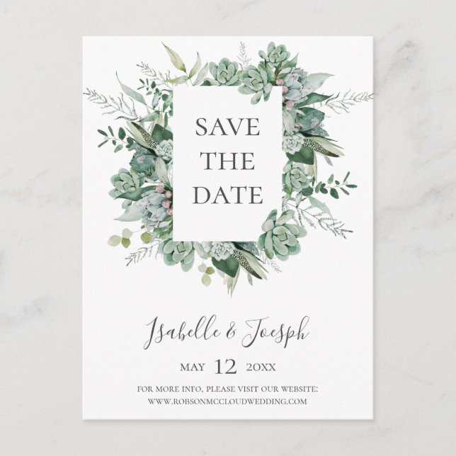 Vegetação Suculenta | Salve o Dia Cartão Postal (Frente)