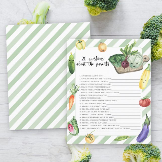 Veggie chá de fraldas 20 perguntas sobre os pais (Criador carregado)