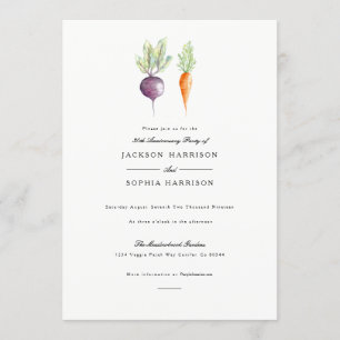 Veggie Duo   Convite para aniversário da Watercolo