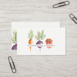 Veggie Patch Watercolor Cartão de visita