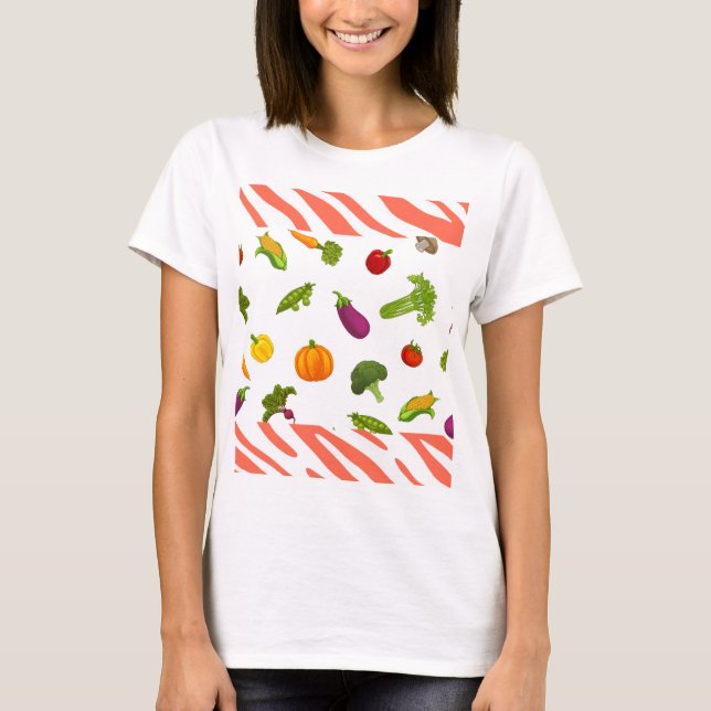 Veggie Vibes: Camiseta de cozinha feminina fresca  (Frente)