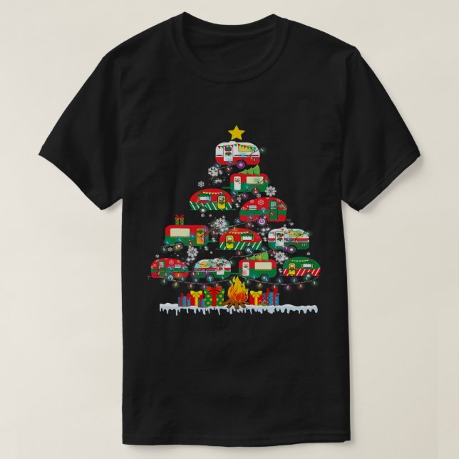 Veículo de acampamento Vidro Suéter de Natal Árvor (Frente do Design)