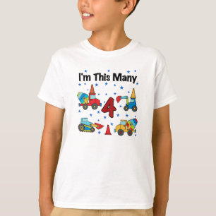Veículos de Construção - 4ª Camisetas de Aniversár
