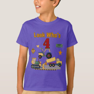 Veículos de Construção 4º Camisetas de Aniversário