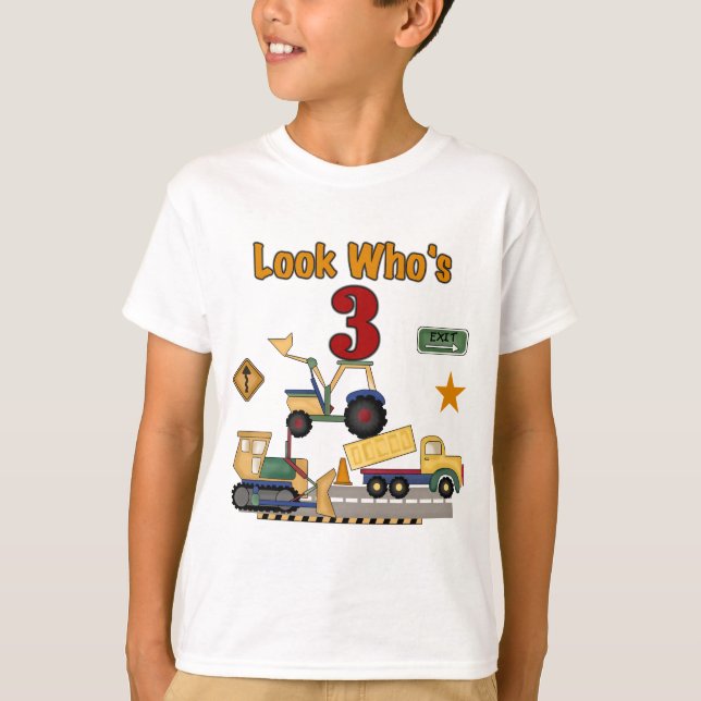 Veículos de construção Camiseta de aniversário de  (Frente)