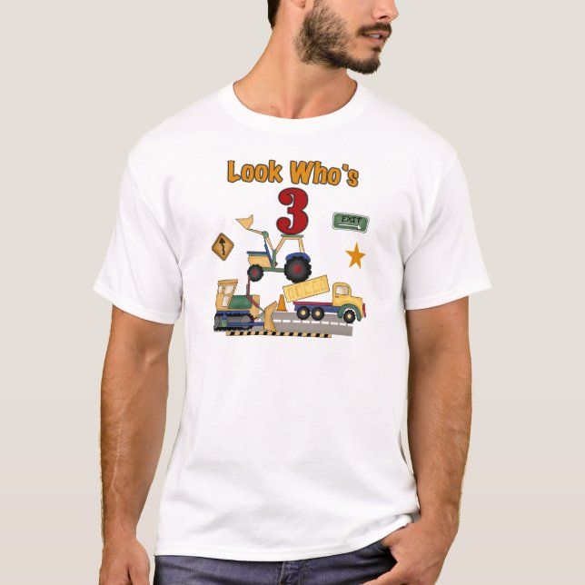 Veículos de construção Camiseta de aniversário de  (Frente)
