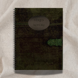 Veiled Notions: Dark Academia Moss Velvet Journal