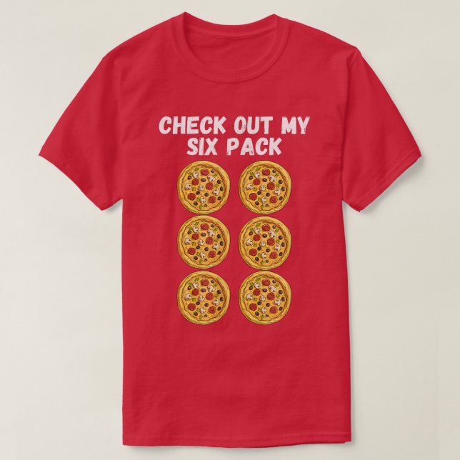 Veja Minha Camisa De Camisa De Pizza De Seis Pacot (Frente do Design)