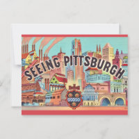 Veja o cartão postal ilustrado de Pittsburgh