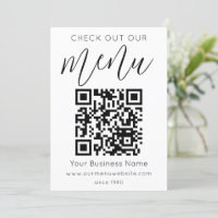 Veja o nosso menu Código Qr preto branco moderno
