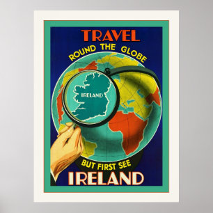 Veja o poster de viagens do irlandês do vintage d