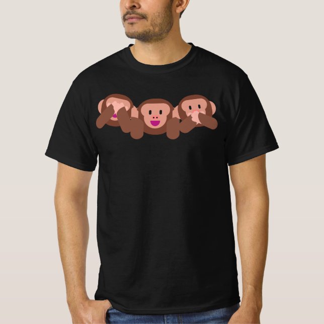Veja Ouvir e falar sem macaco-Mau Emojis 🐵 Camisa (Frente)