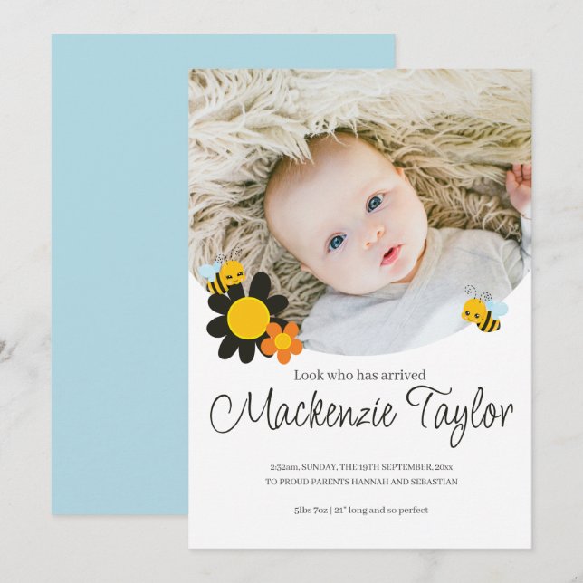 Veja quem está aqui, o tema "Bebê Novo" Anúncio (Frente/Verso)