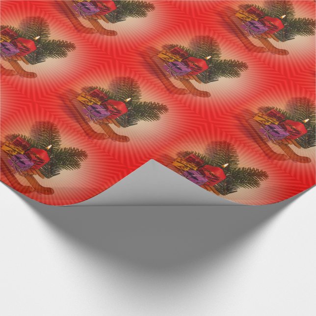 Vela brilhante com papel de presente de natal eleg (Ponta)