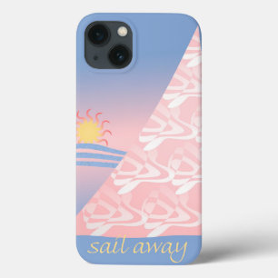 Vela cor-de-rosa e azul afastado